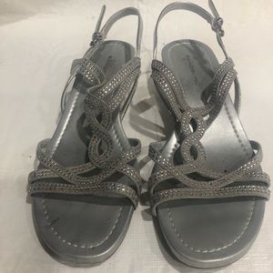 Bandolino Women’s Silver Strap Wedge Sandal